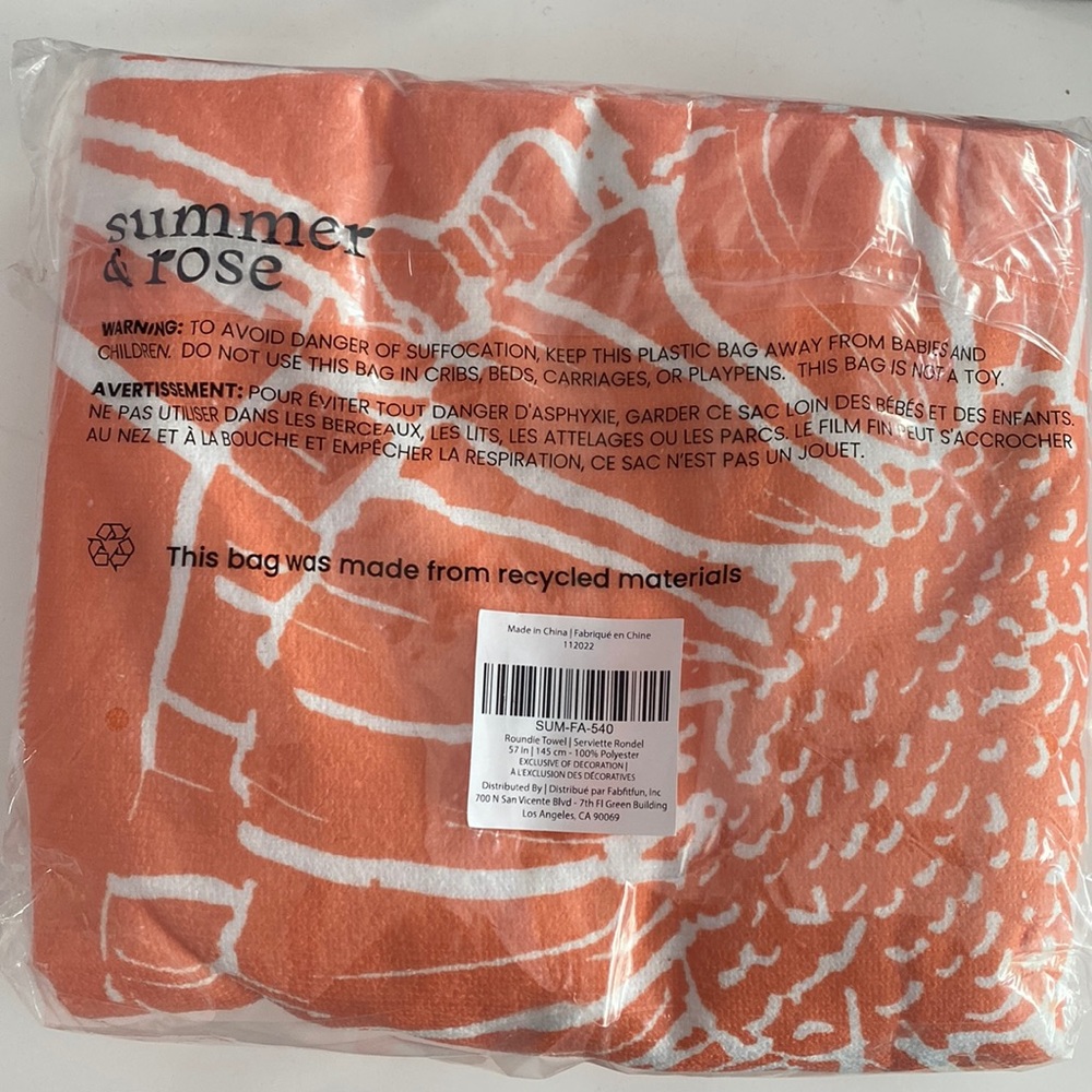 Summer & rose roundie towel